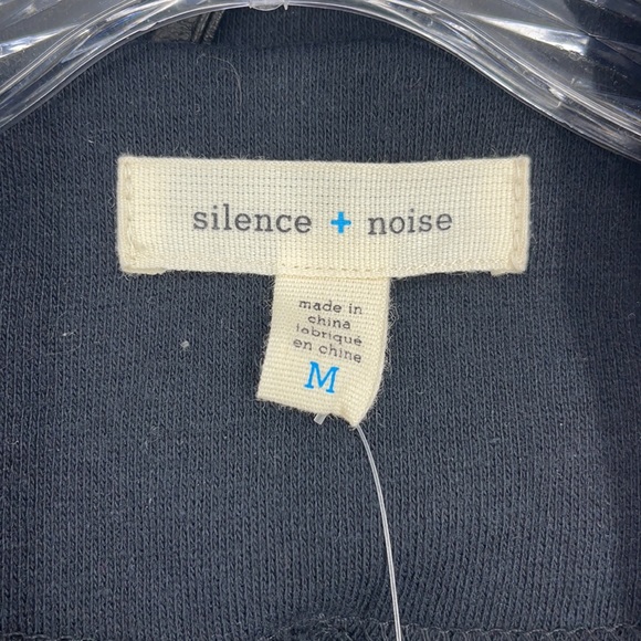 Silence + Noise black zipper fringe vest with collar front zipper pockets medium - Picture 4 of 9